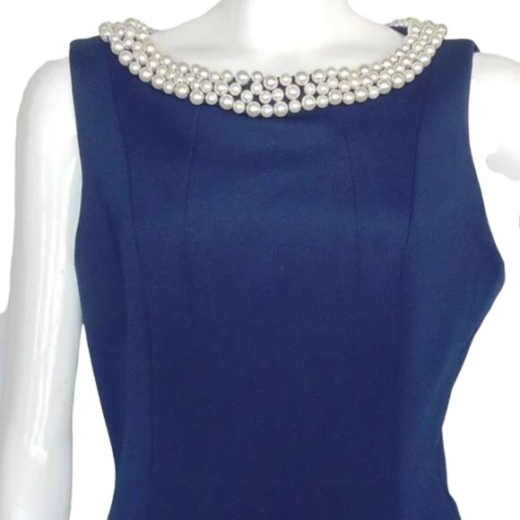 KARL LAGERFELD Dress, 14, Pearl Cluster Neckline, A-line, Sleeveless, Back zip - Picture 2 of 13